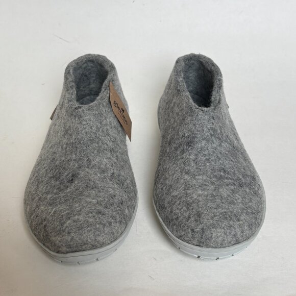 Glerups Wool Slippers Rubber Sole Slip On RARE Light Grey Sole House Shoes 8 NWT - Picture 3 of 9
